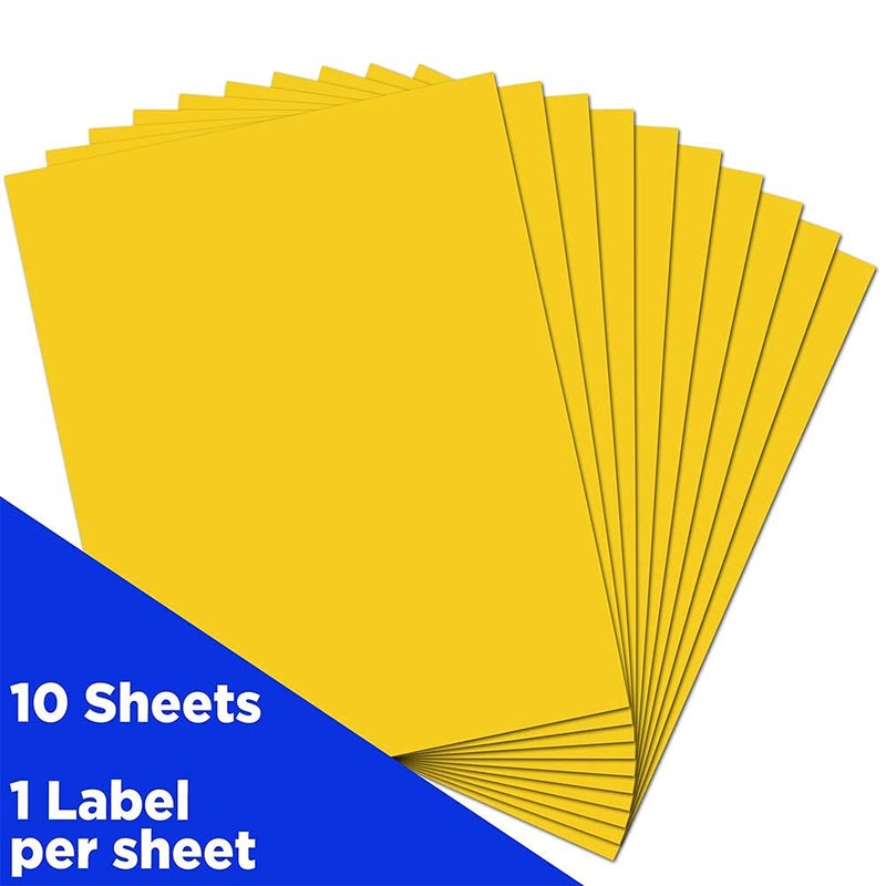 JAM PAPER Full Sheet Shipping Labels - Printable Sticker Paper - 8 1/2 x 11 - Yellow - 10 Full Pages/Pack - Image 2